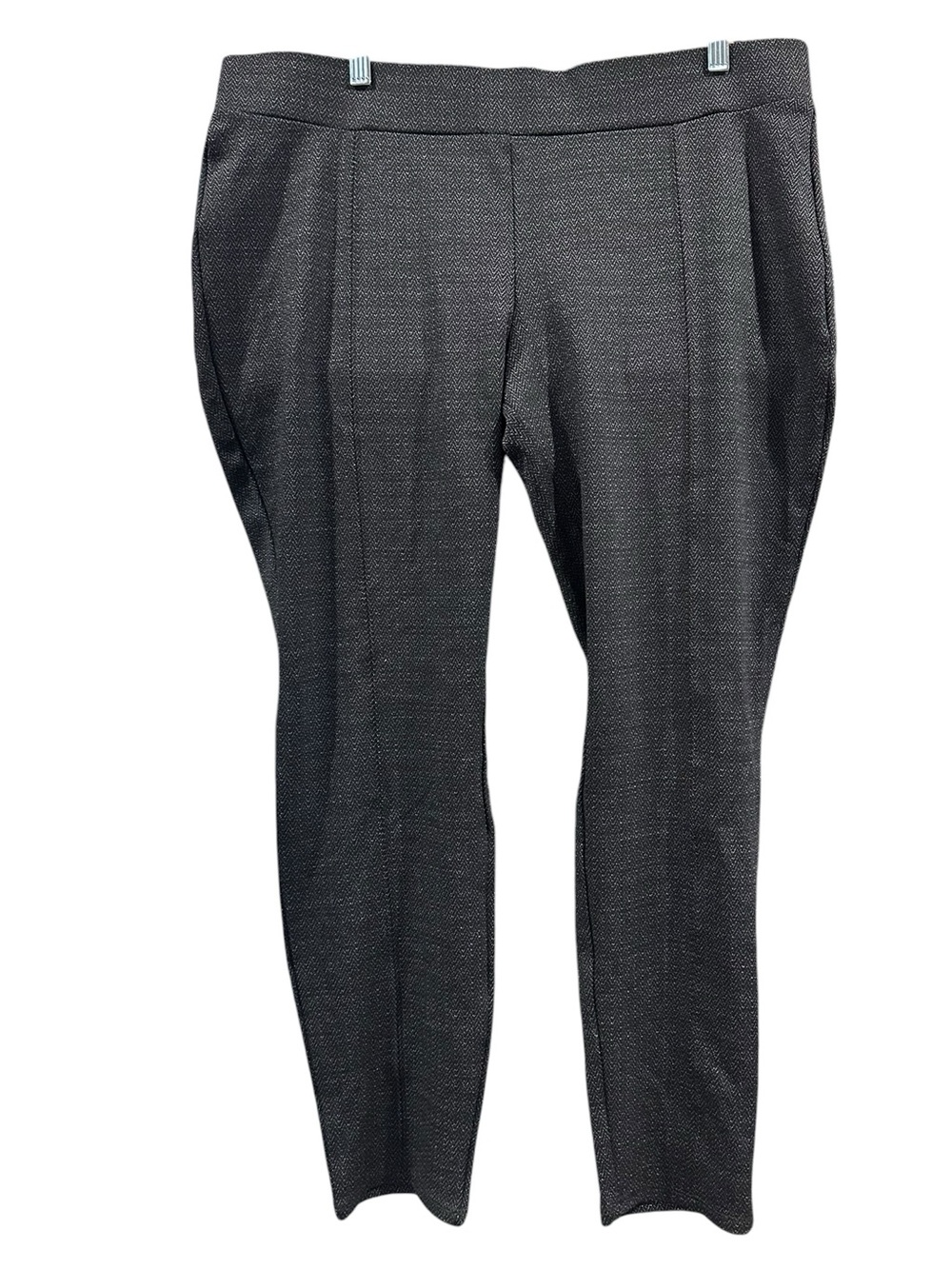 Time and Tru‎ Women’s XXL 2X Herringbone Pull-On Pants NWT Gray Black Stretch